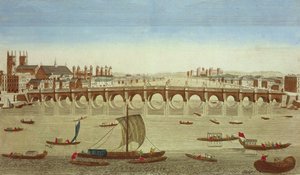 Zicht op Westminster Bridge vanuit het noorden door French School